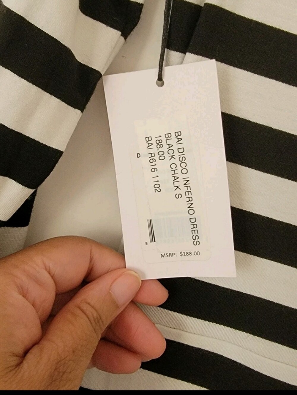Bailey 44 Disco Inferno Black And White Striped Glam Dress Size Small NWT - Picture 4 of 6